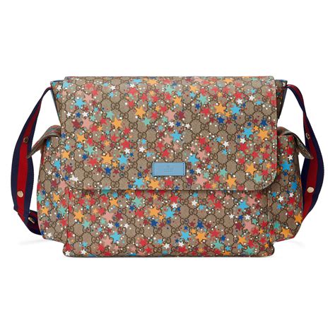 gucci print diaper bag